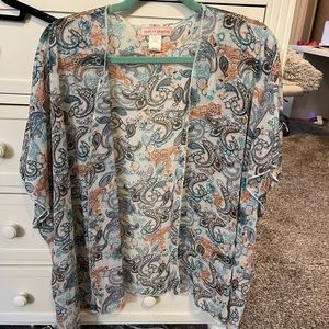 Paisley Patterned Sheer Cardigan